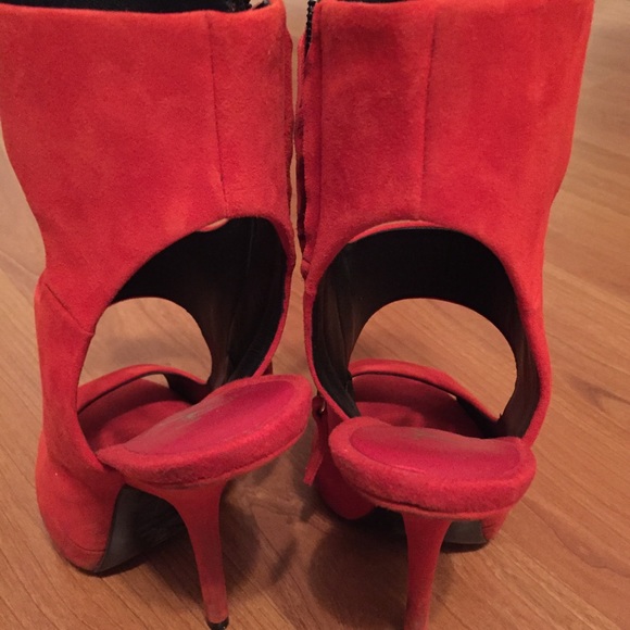 Giuseppe Zanotti Red Suede Heels - Picture 6 of 8